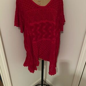Johnny Was Red Women's Tunic short sleeves